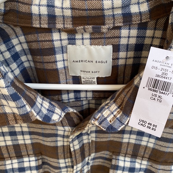 Men’s XL Super Soft American Eagle Flannel- New - Picture 2 of 3